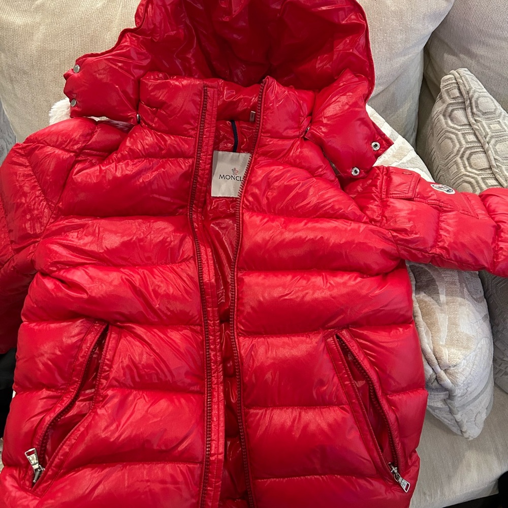 Red boys Moncler coat
